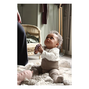 Silly Silas - Organic Cotton Striped Suspender Tights | Beige