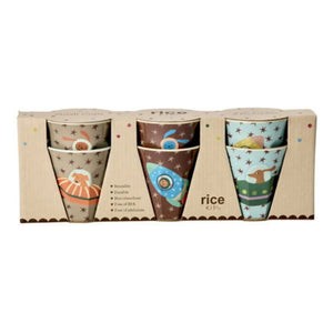 Rice - Space Dog Cups - 6-piece Set | Blue