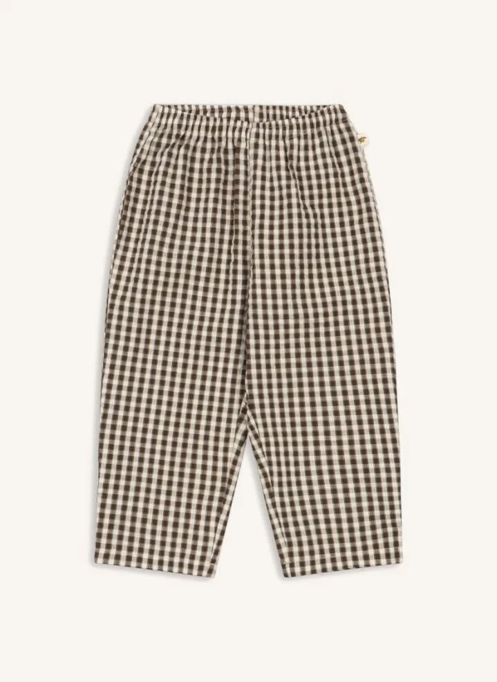 Konges Sløjd - Kim Checkered Seersucker Organic Cotton Pants | Brown