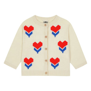 Bonton - Nina Cœurs Cardigan | Off-White
