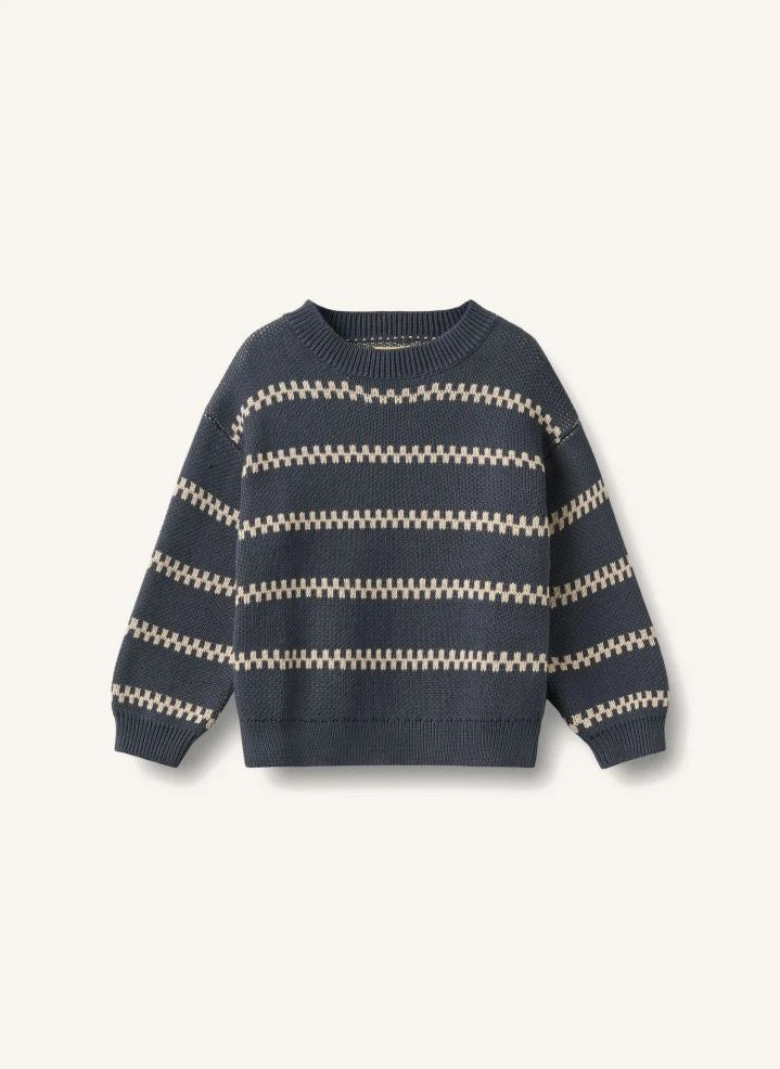 Wheat - Harlow Organic Cotton Jacquard Sweater | Ecru
