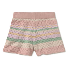 Coco au Lait - Organic Cotton Striped Shorts | Pink