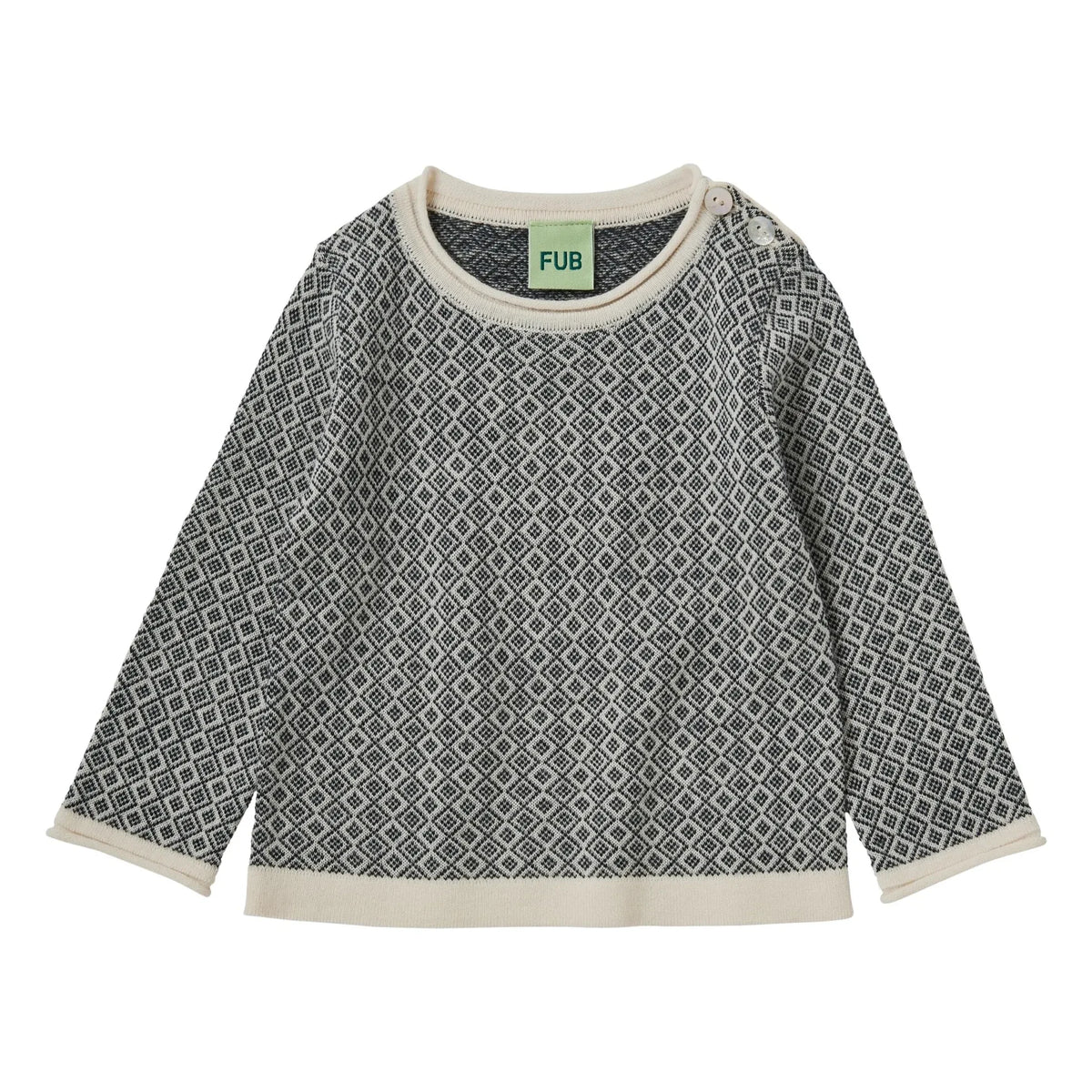 FUB - Jacquard Sweater Extra-Fine Knit Merino Wool | Navy