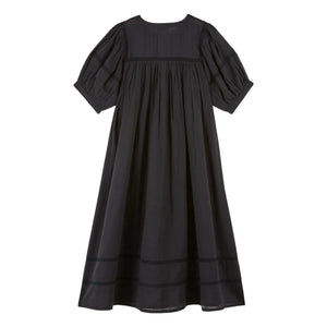 Emile et Ida - Lace Cotton Gingham Dress | Black