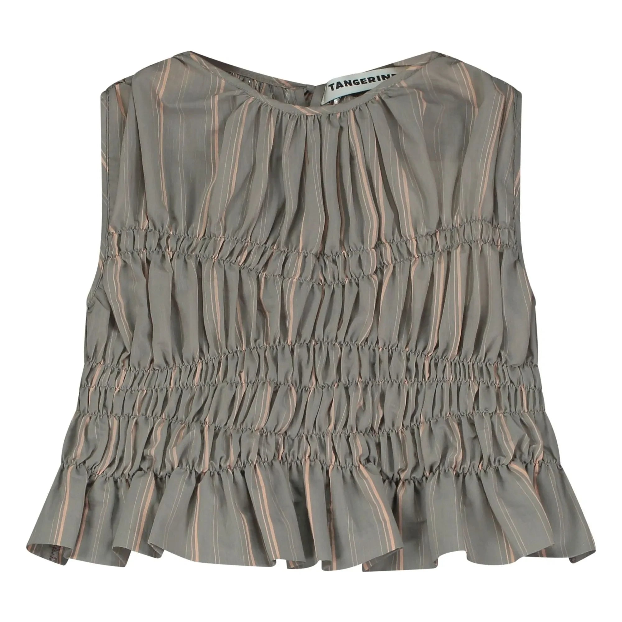 Tangerine - Grey Striped Froncé Top