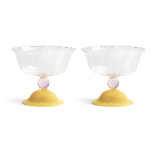 &Klevering - Tulip Glasses - Set of 2 | Yellow