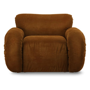 HKliving - Arc Velvet Lounge Chair | Caramel