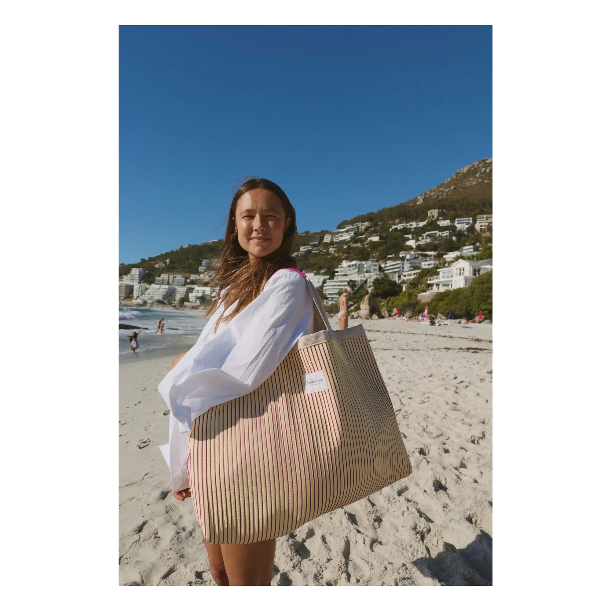 Studio Noos - Striped Beach Bag | Pale Yellow
