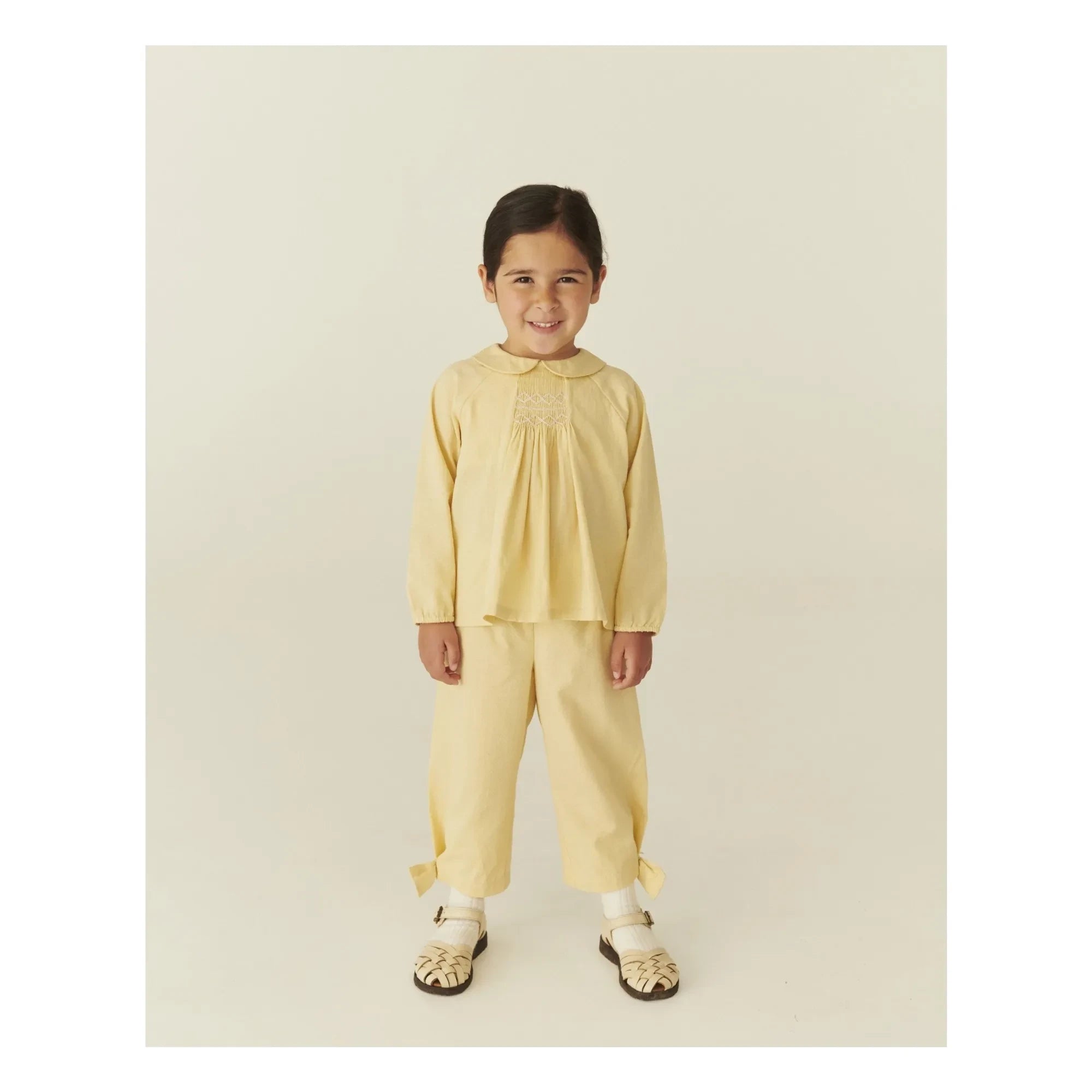 Copenhagen Colors - Organic Cotton Gathered Blouse | Pale yellow