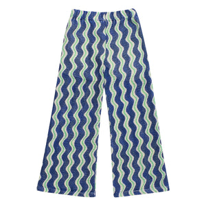 Maison Mangostan - Dalga Kroşe Pantolon | Mavi