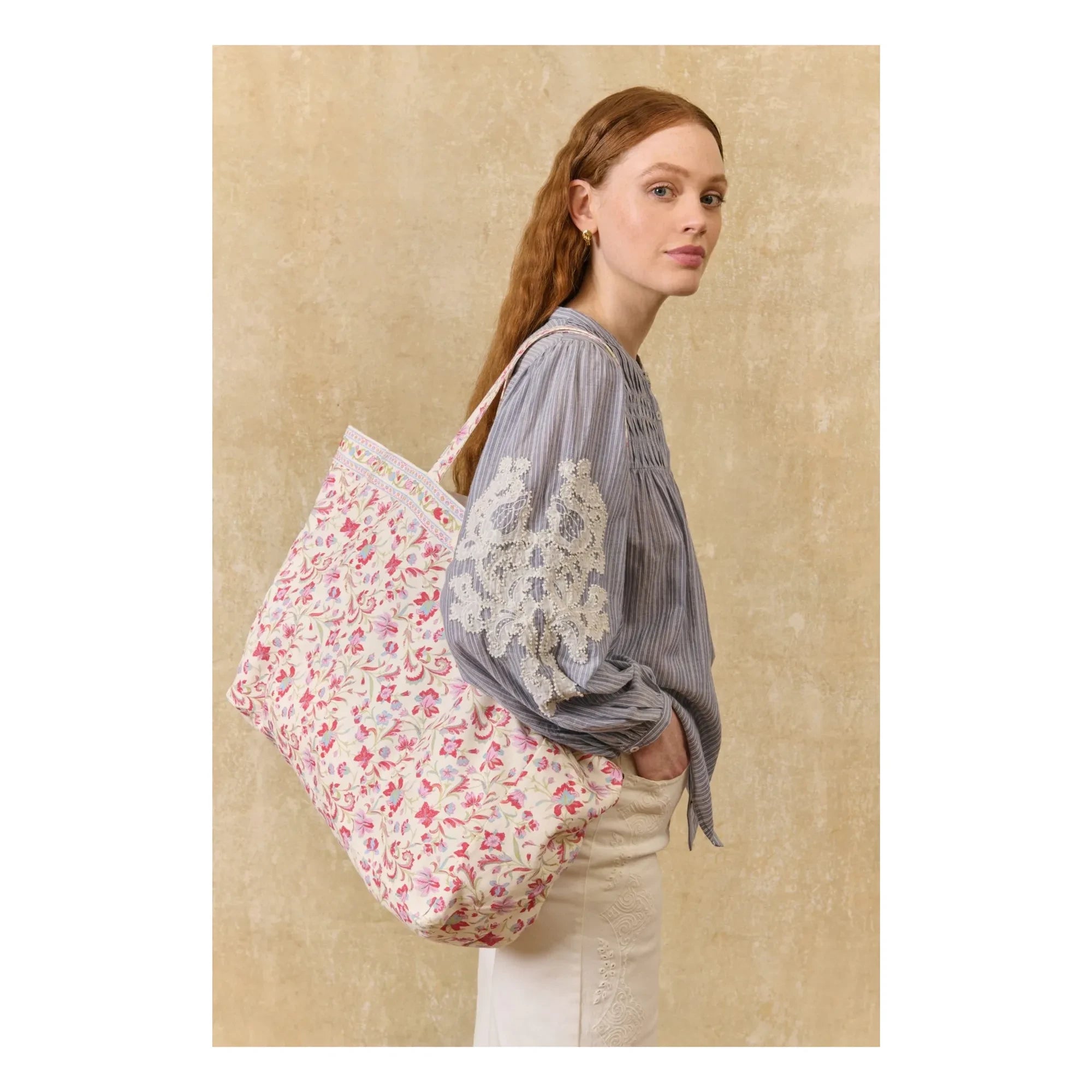 Louise Misha - Beverly Cotton Tote Bag | White
