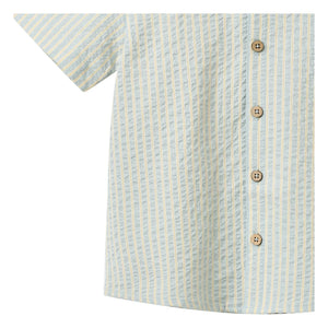 Wheat - Anker Striped Organic Cotton Shirt | Light Blue