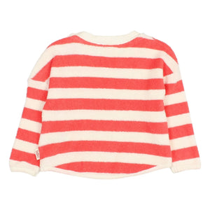 Búho - Striped Organic Cotton Baby Sweatshirt | Red