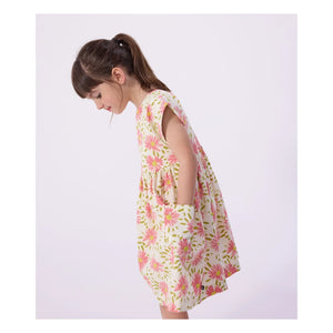 Petit Bateau - Organic Cotton Crepe Floral Dress | Ecru