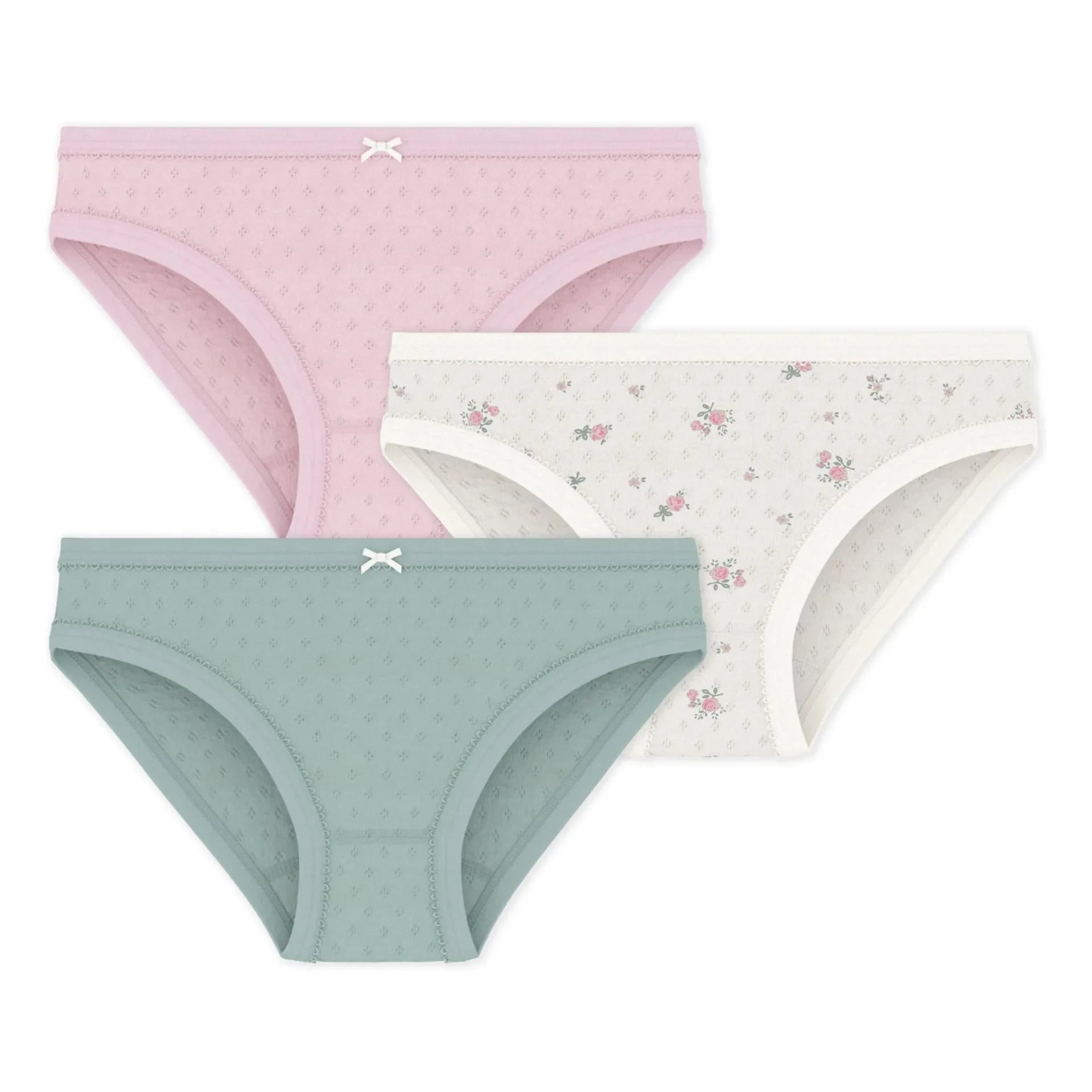 Petit Bateau - Batch 3 Light Embroidered Underwear | Pink