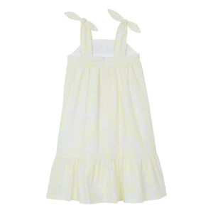 Tartine et Chocolat - Striped Embroidered Strapless Dress | Yellow