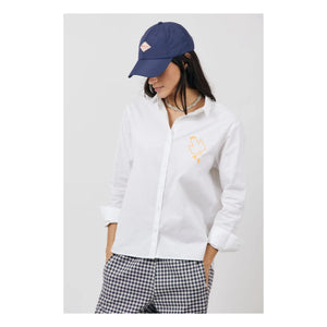 a.p - Gizelle Cotton Poplin Shirt | White