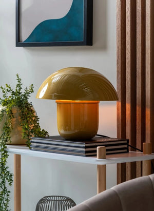 Present Time - Fat Mushroom Table Lamp | Mustard