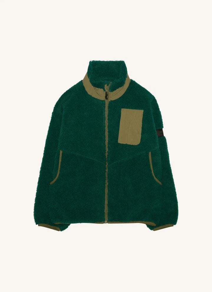 Finger in the nose - Paulo Bi-Material Sherpa Jacket | Green