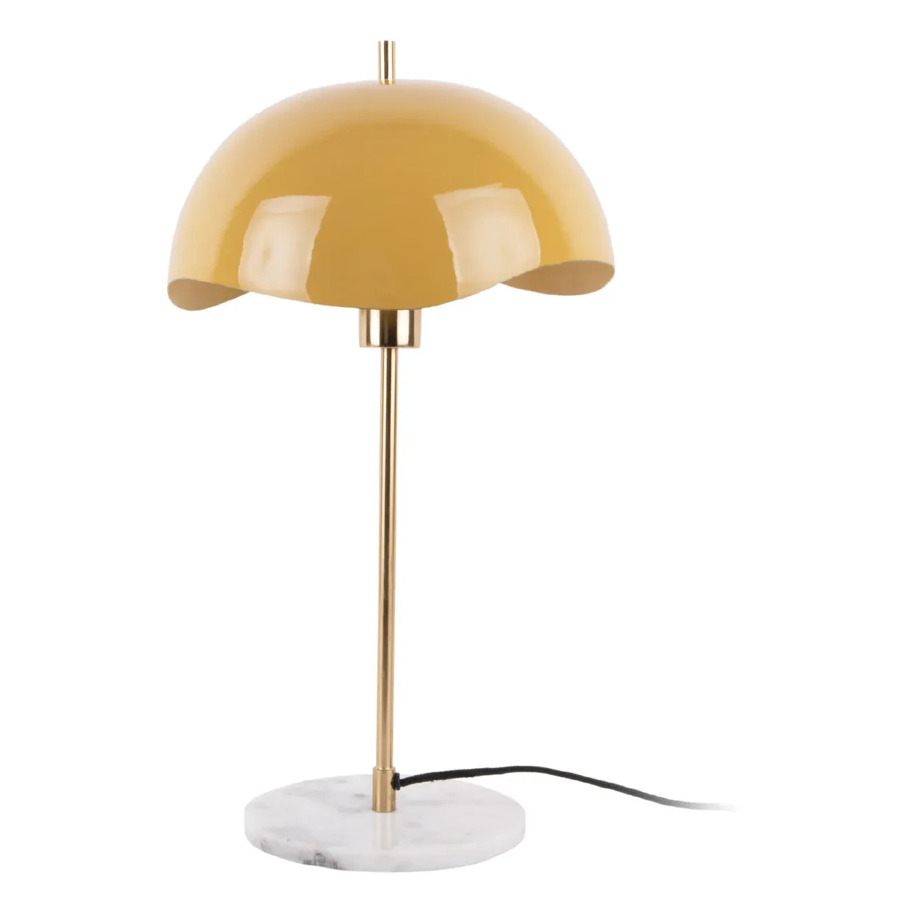 Present Time - Enamel Wavy Dome Table Lamp | Yellow