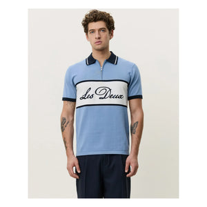 Les Deux - Zip-up Polo | Light blue