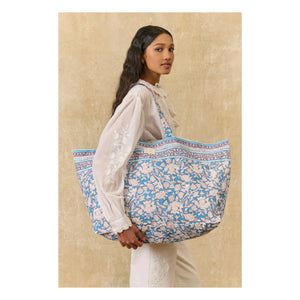 Louise Misha - Beverly Cotton Tote Bag | Light Blue