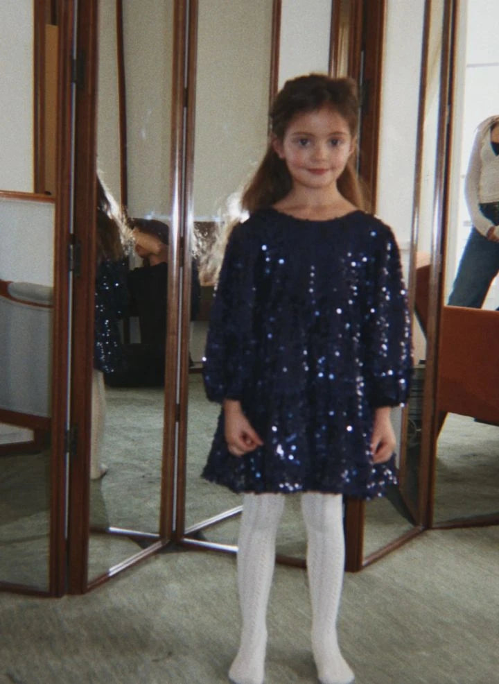 Konges Sløjd - Lilac Sequined Dress with Bow Detail | Midnight Blue