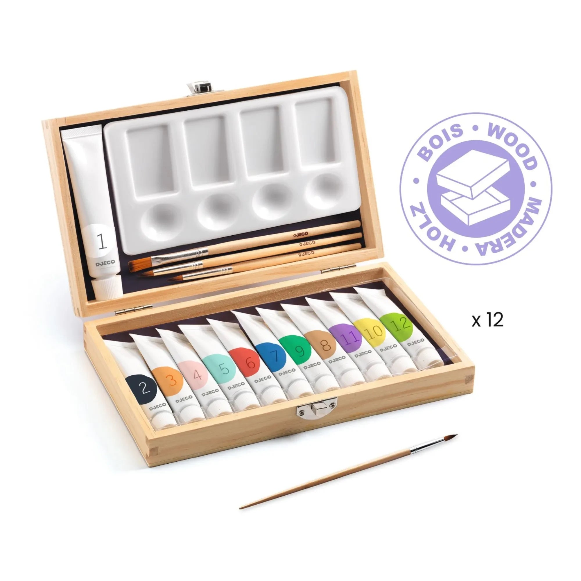 Djeco - Art Set - 12 Gouache Paints