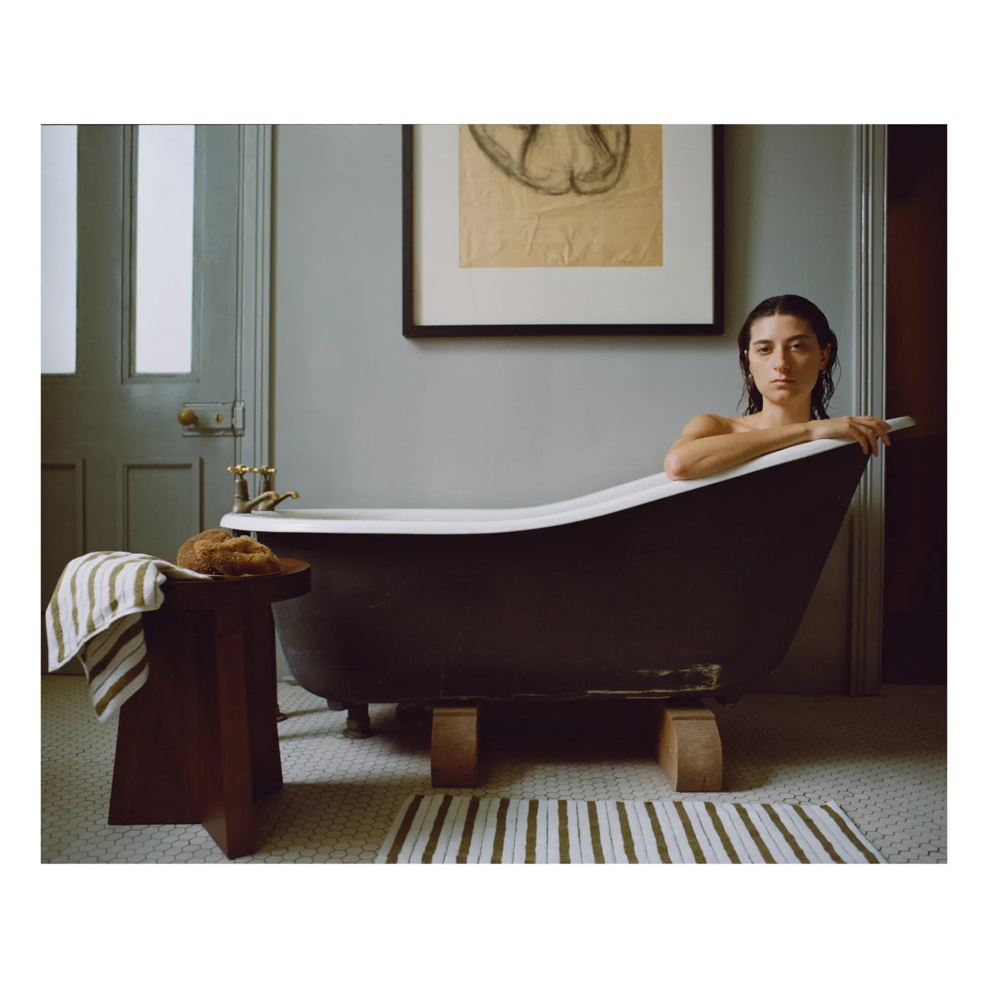 Baina - Echo Bathroom Mat | Green