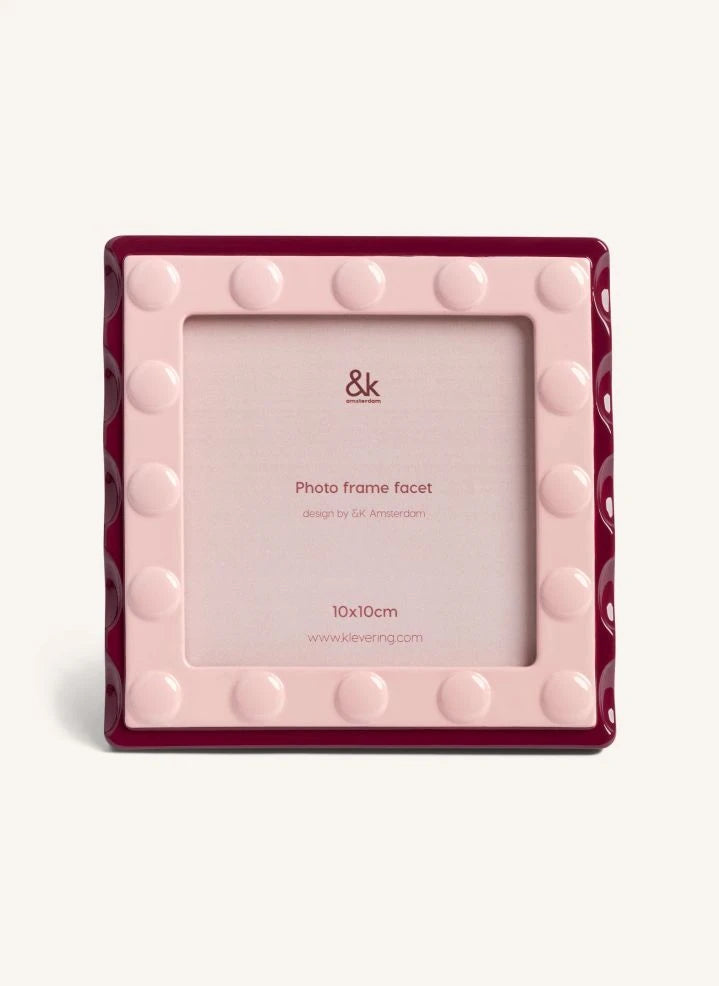 &Klevering - Facet Polyresin Photo Frame | Fuchsia