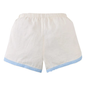 Gingersnaps - Nelly Lace-Detail Linen Shorts | Off-White