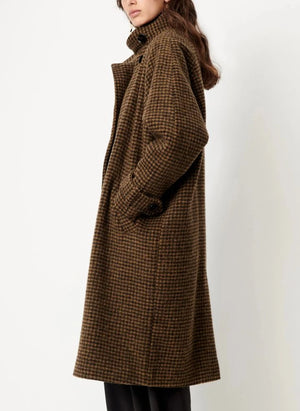 Sessùn - Bleechecks Wool Coat | Taupe brown