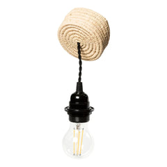 Cosydar - Lighting Fixture and Raffia Ceiling Rose | Black