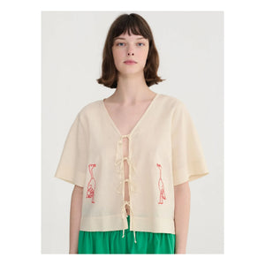 Bobo Choses - Organic cotton embroidered blouse | Cream