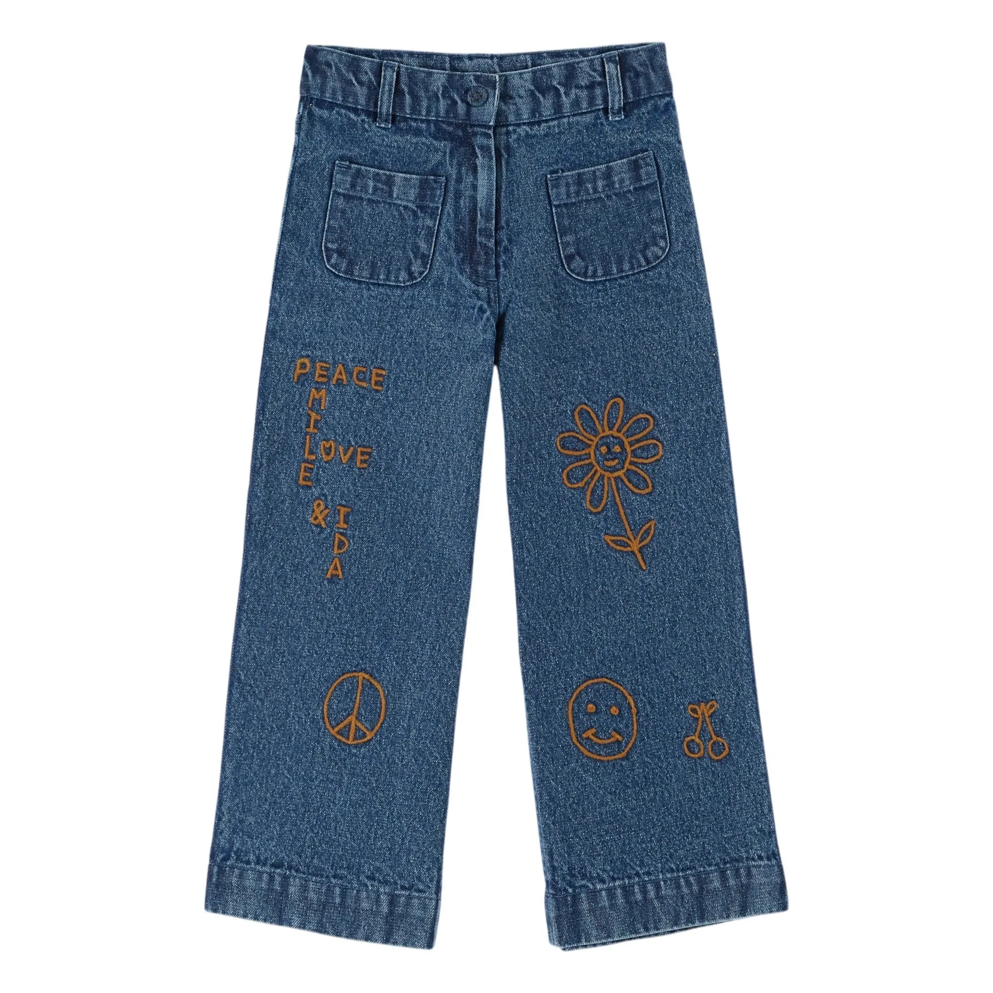 Emile et Ida - Blue Embroidered Jeans