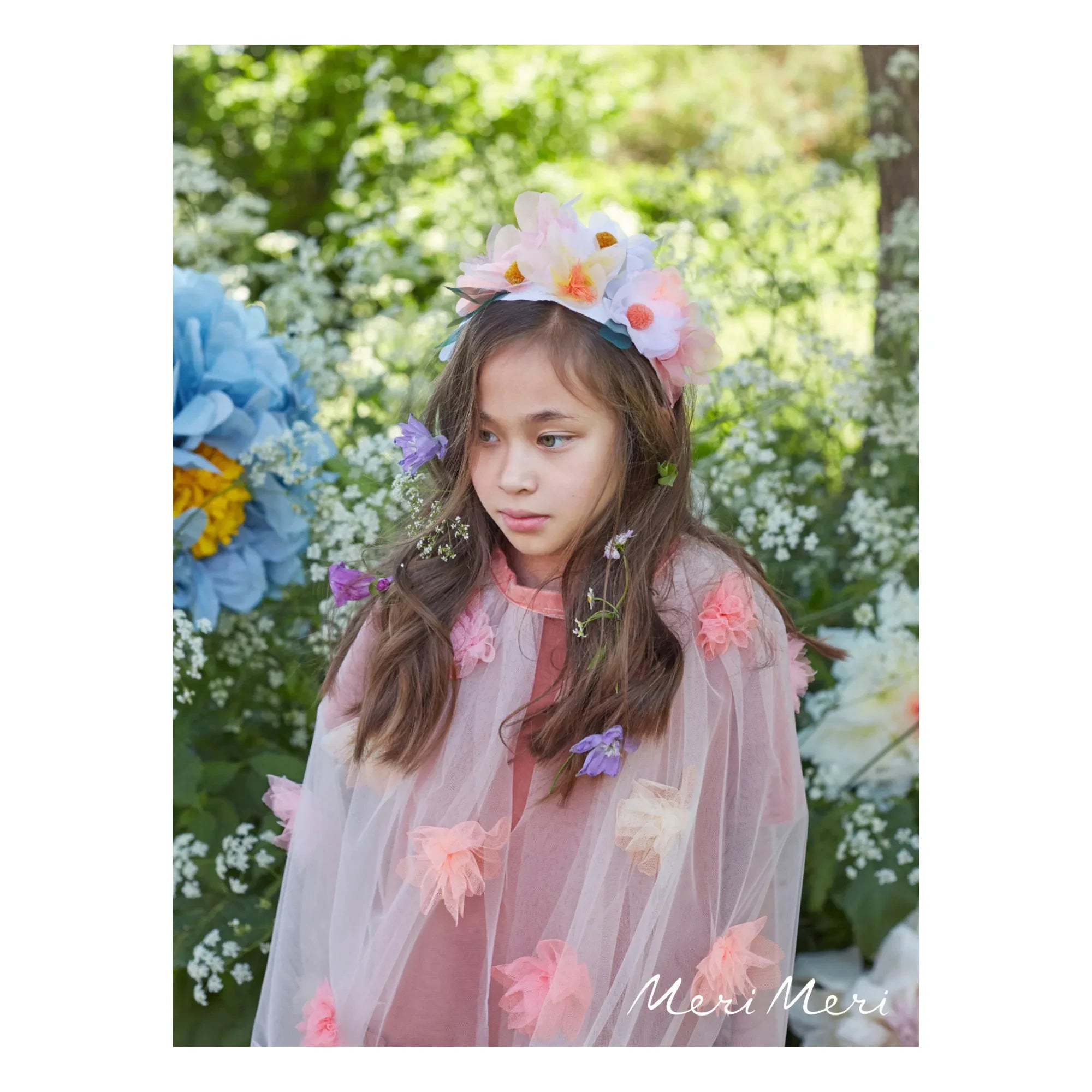Meri Meri - Rose Patterned Tulle Cape