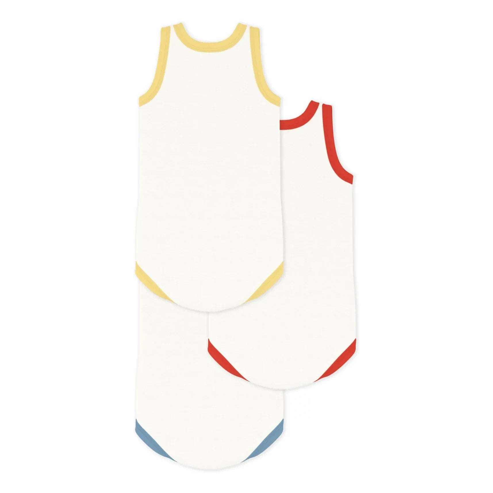 Petit Bateau - 3-Pack Little Angel Organic Cotton Sleeveless Bodysuits | White