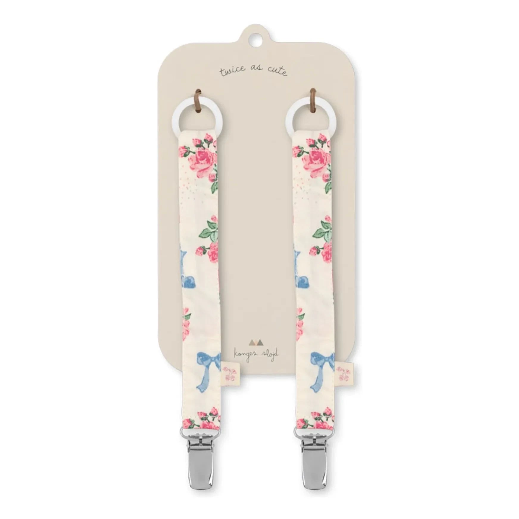 Konges Sløjd - Bella Rosita Pacifier Clips - Set of 2 | Pink
