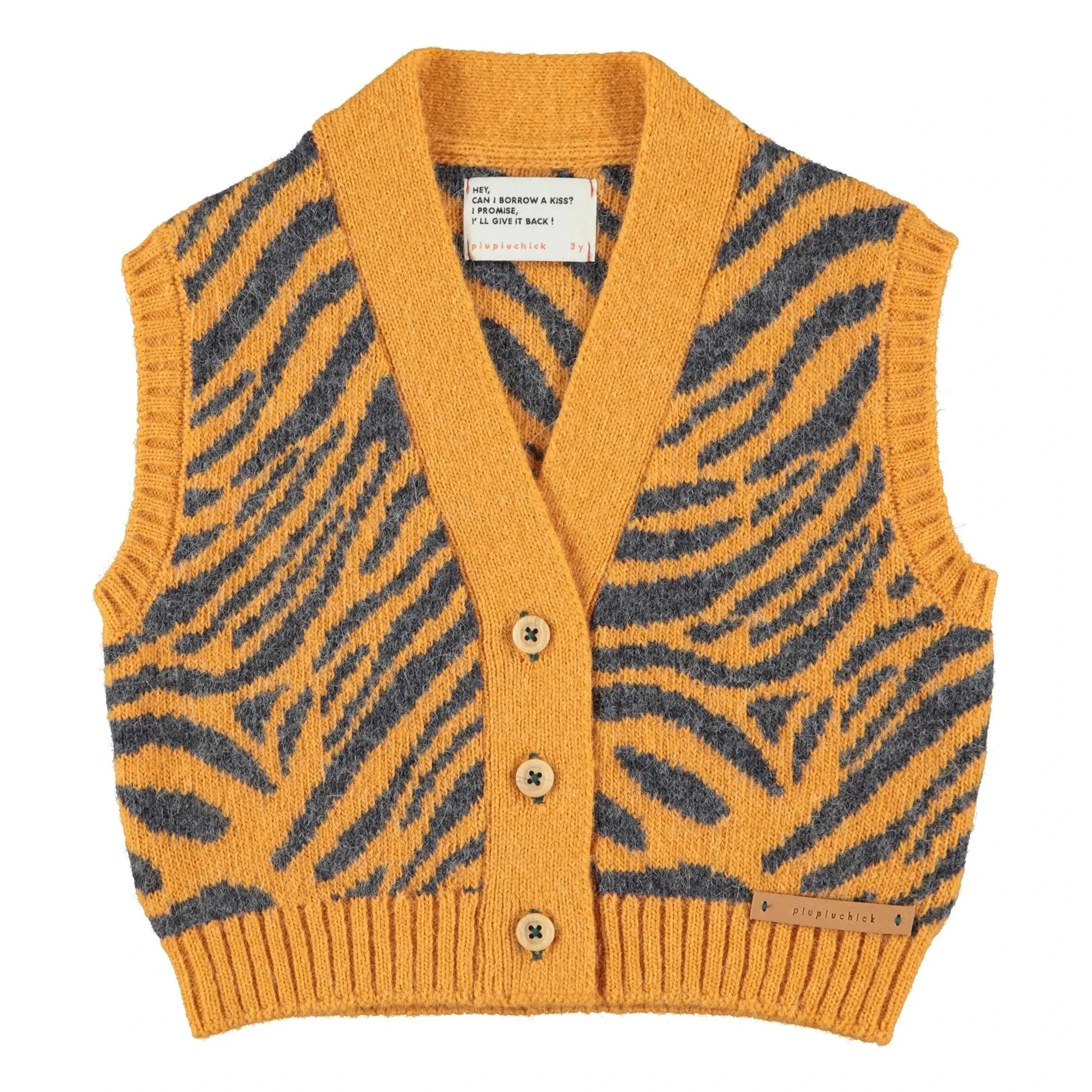 Piupiuchick - Sleeveless Zebra Vest | Orange