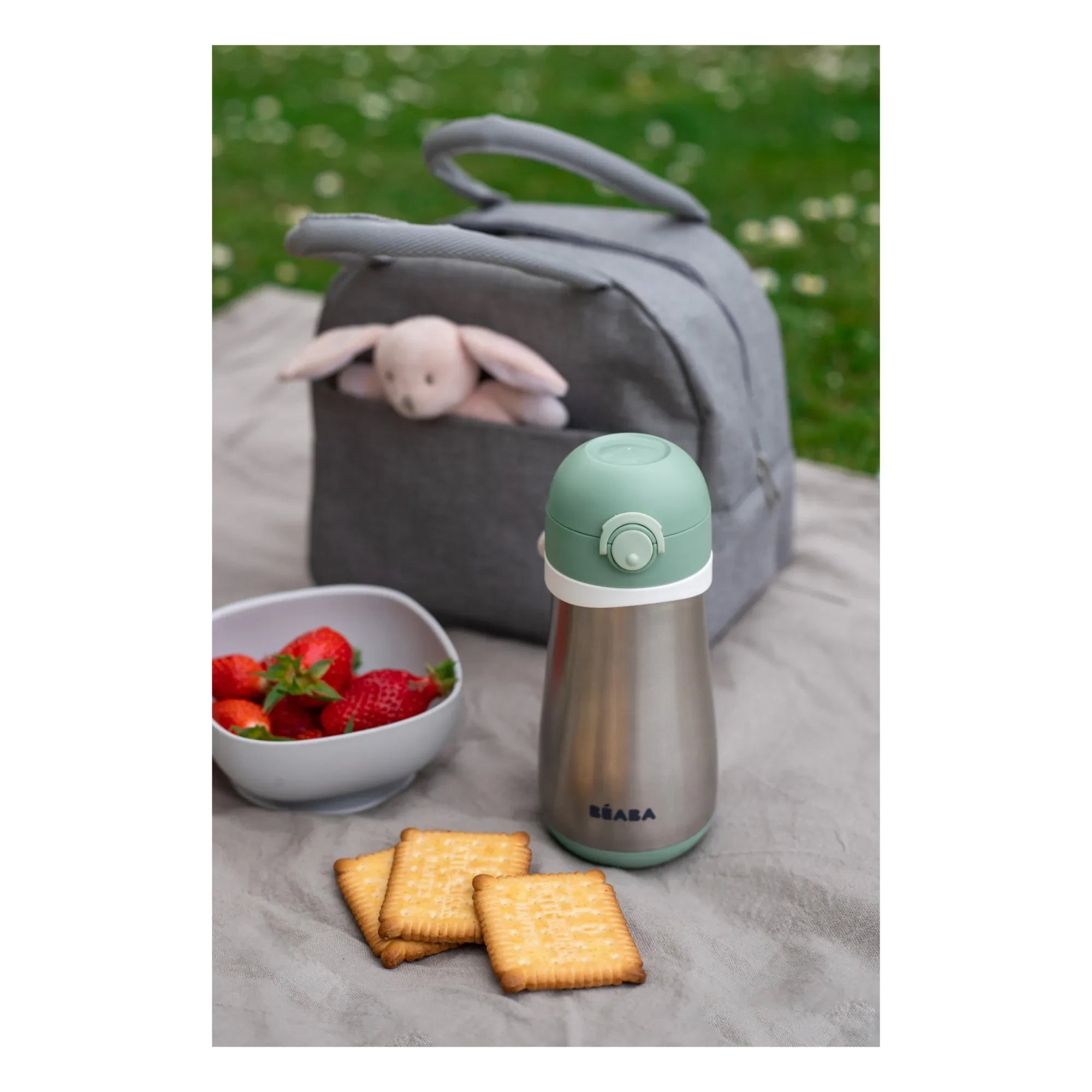 Béaba - Stainless Steel Water Bottle - 350 ml | Sage
