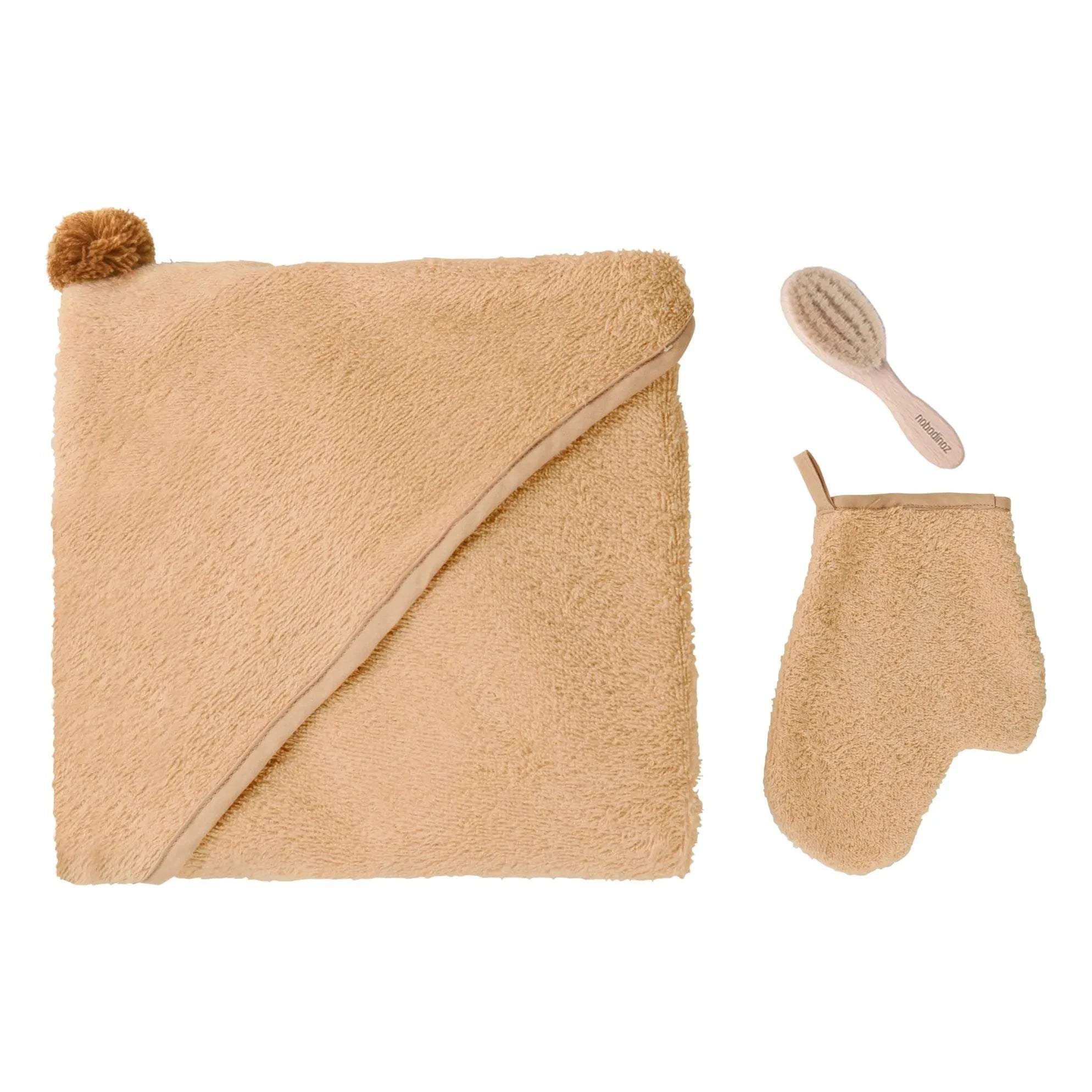 Nobodinoz - So Cute Bath Accessories - 3-Piece Set | Camel