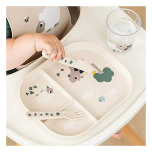 Done by deer - Tiny Farm Fork and Knife Set - 3-piece Set | Sand