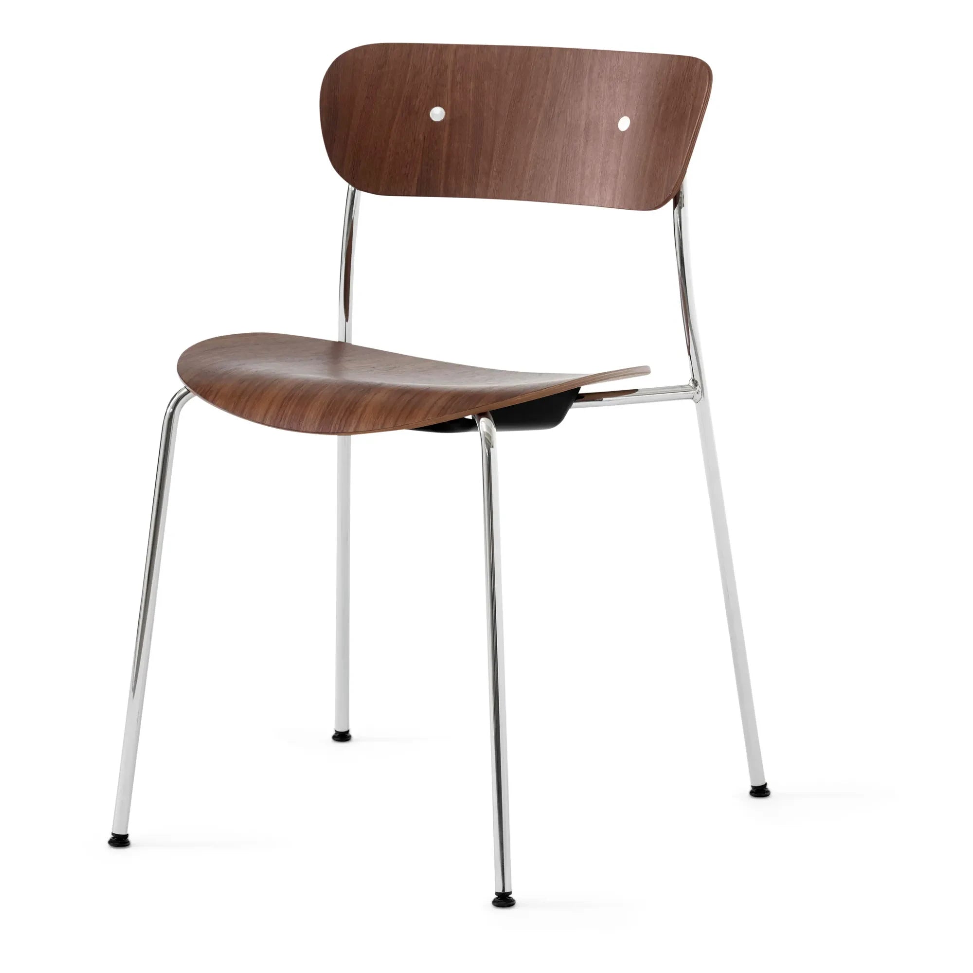 & Tradition - AV1 Pavilion Chairs, Chrome Frame - Set of 2 | Walnut