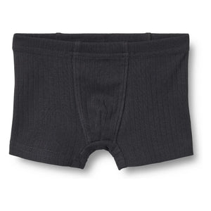 Wheat - Pack of 2 Louis Ribbed Striped Organic Cotton Boxer Briefs | Black