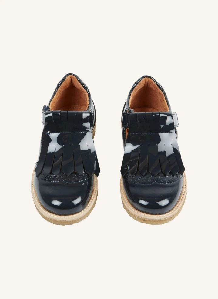 Emile et Ida - Tasseled Patent Leather Baby Shoes | Black