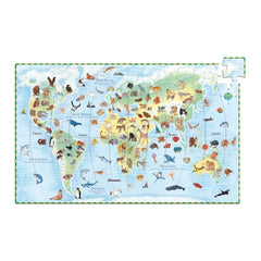 Djeco - Puzzle of the Animals of the World and Booklet