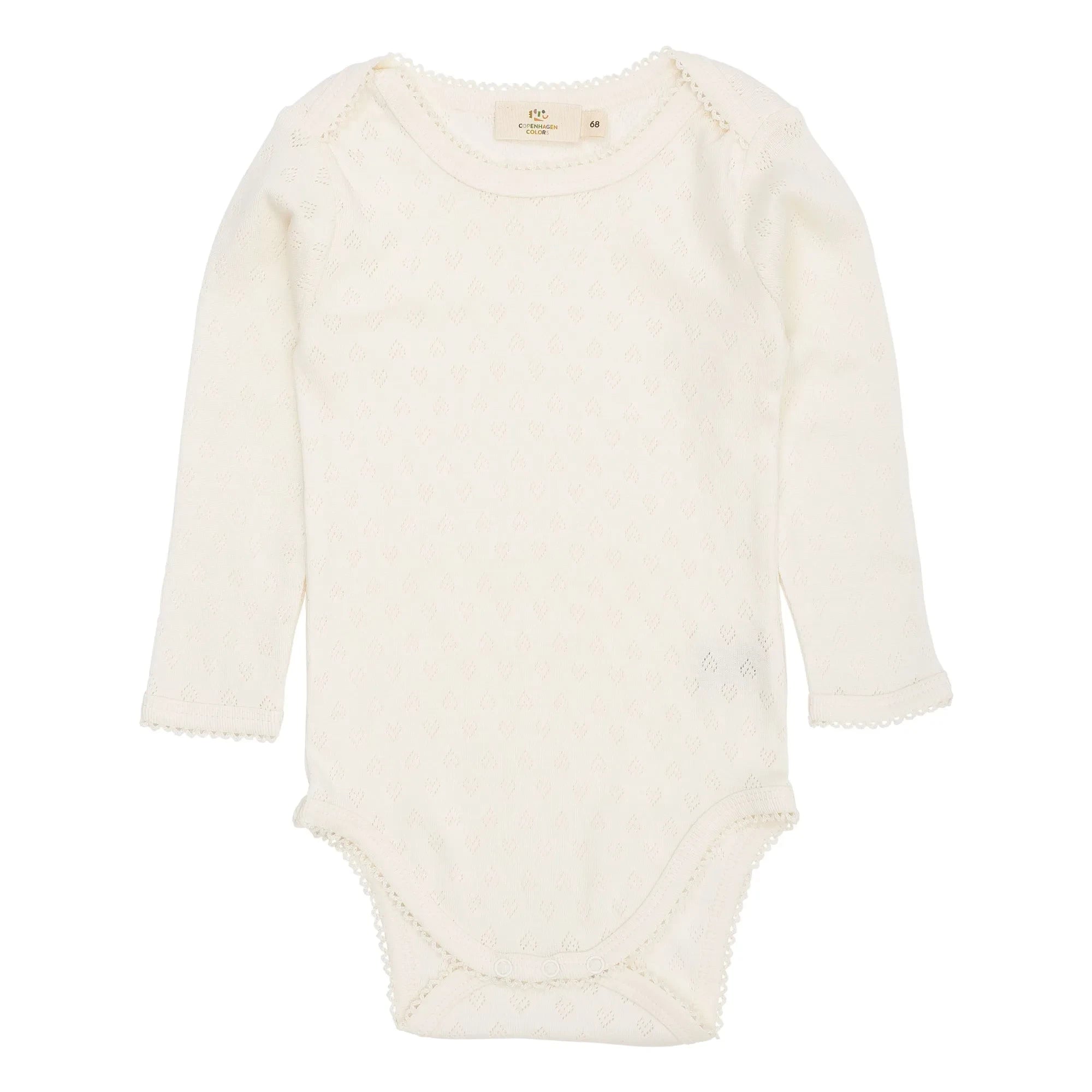 Copenhagen Colors - Short Sleeve Body Pointelle Hearts Organic Cotton | Cream