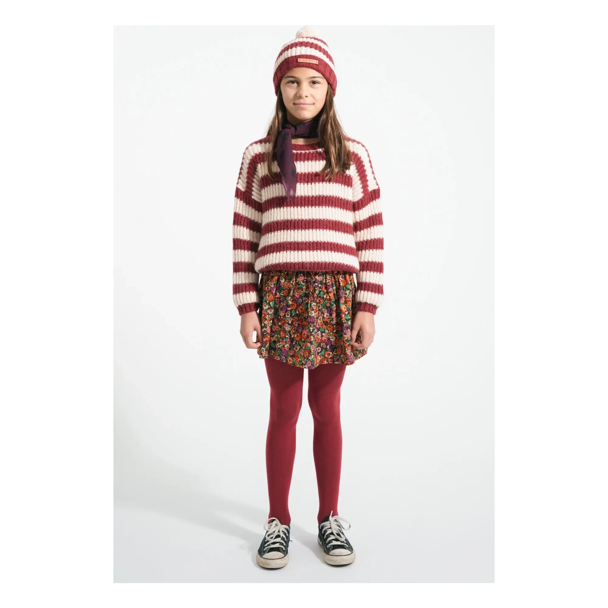 Piupiuchick - Striped Wool Sweater | Burgundy