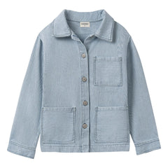 Cozmo - Denim Ridge Çizgili Overshirt | Açık Mavi