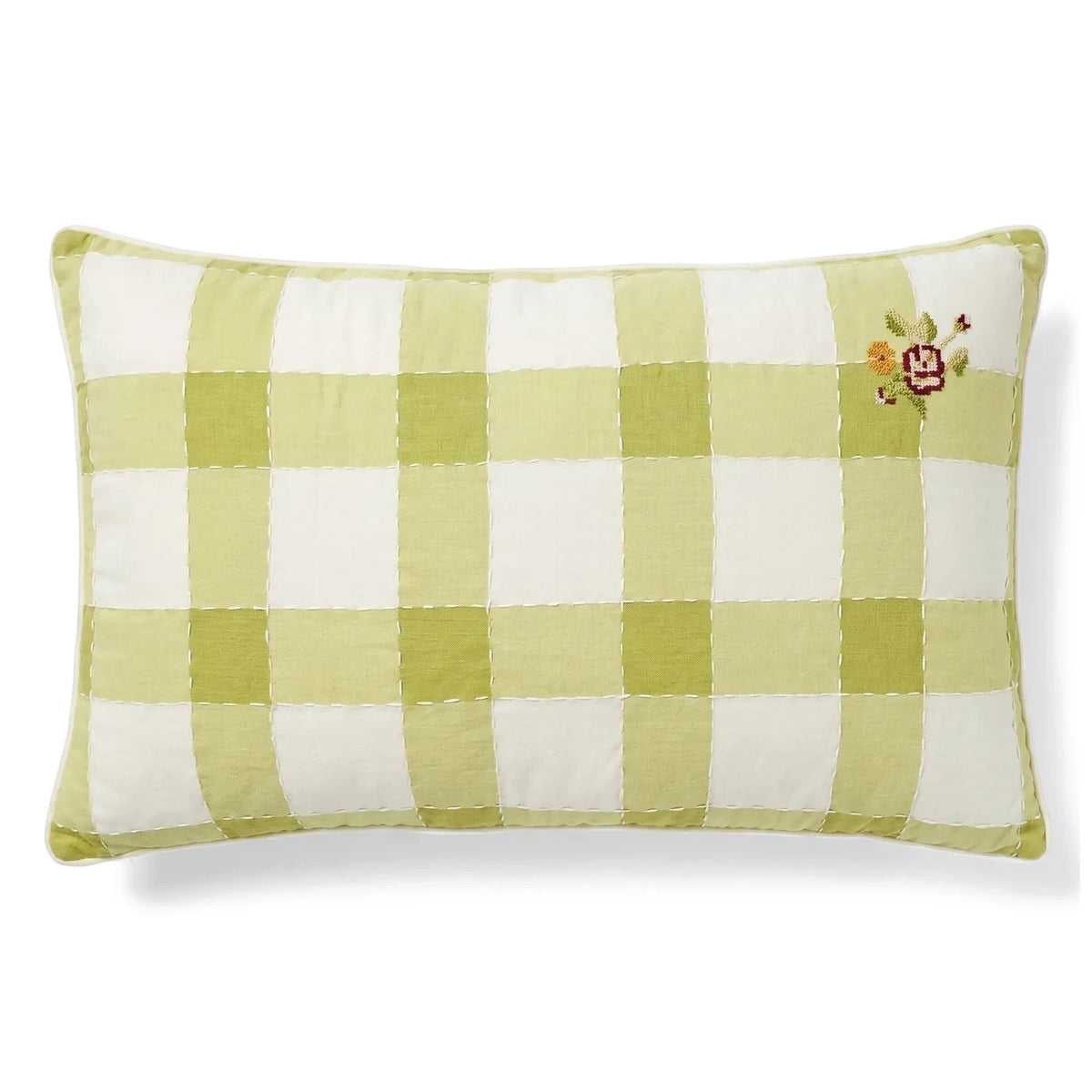 Editions Aimable - Hubert checked cushion | Green